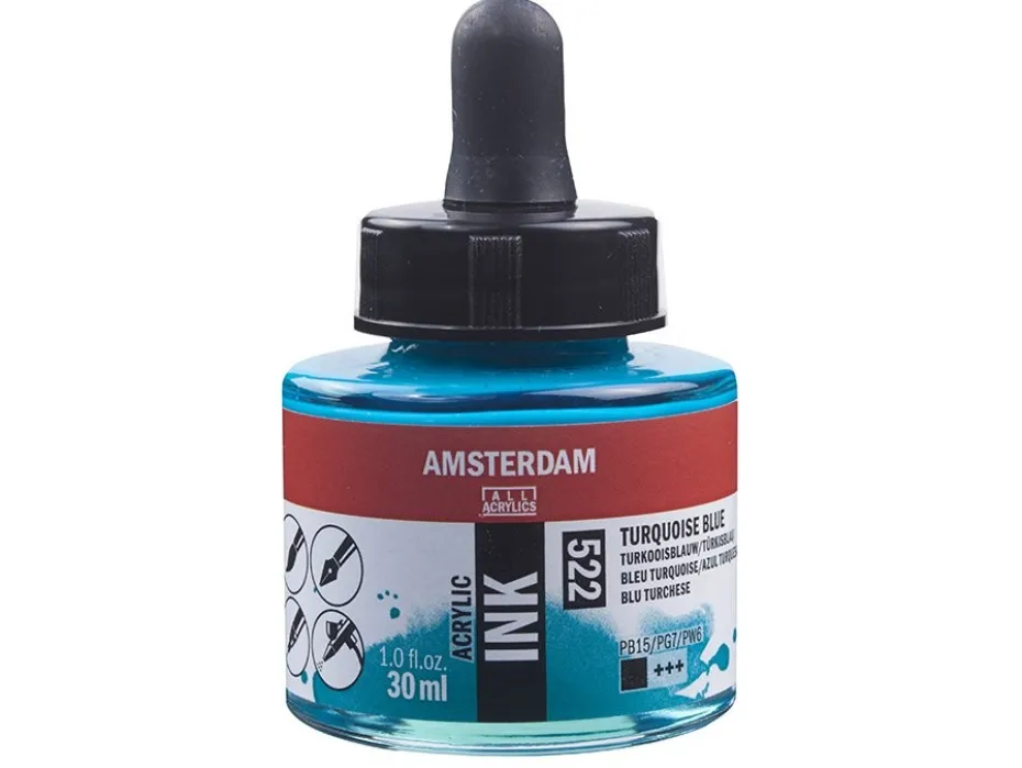 Amsterdam Ink 30ml – 522 Turquoise Blue