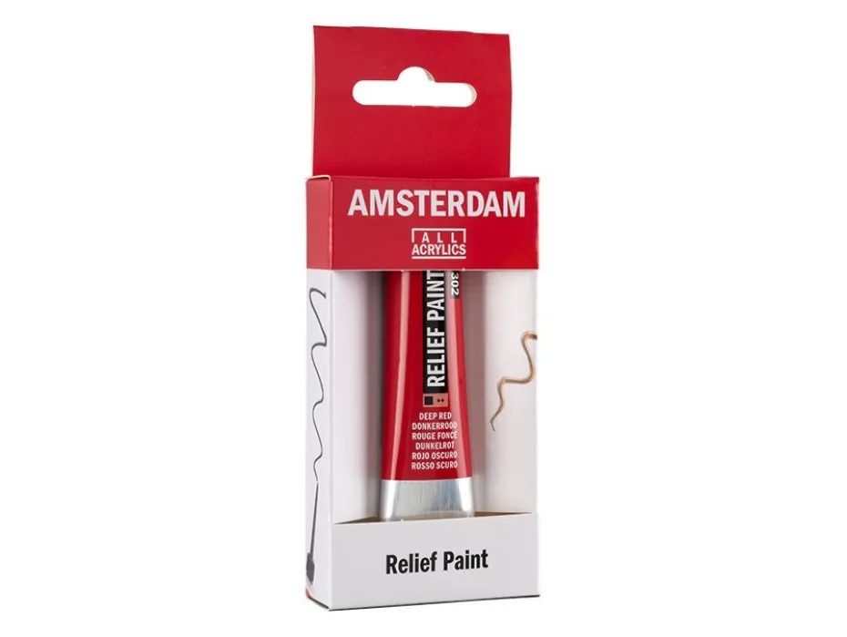 Amsterdam Relief Paint 20ml – 302 Deep Red