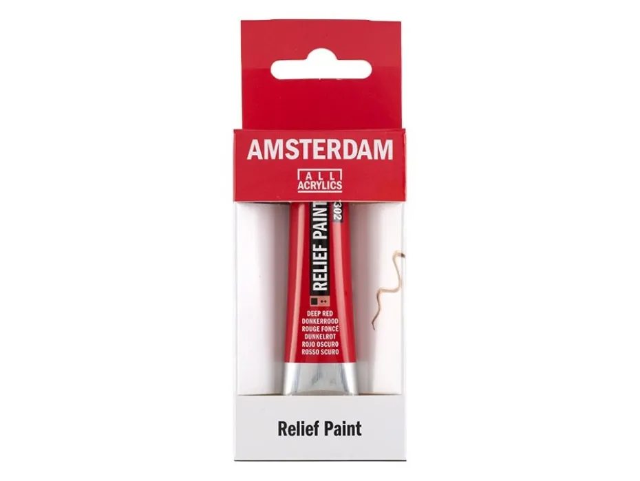 Amsterdam Relief Paint 20ml – 302 Deep Red