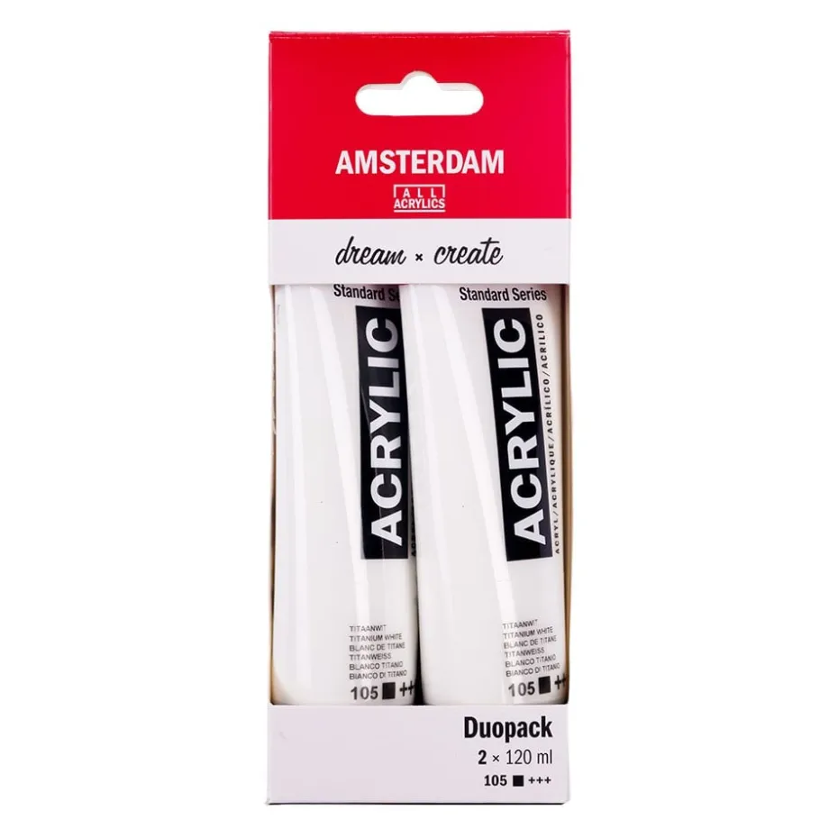 Amsterdam Standard Akryl Duopack 2x120ml 105 Titanium white