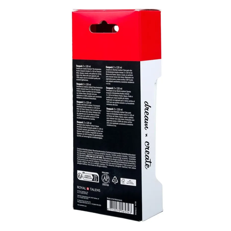 Amsterdam Standard Akryl Duopack 2x120ml 105 Titanium white