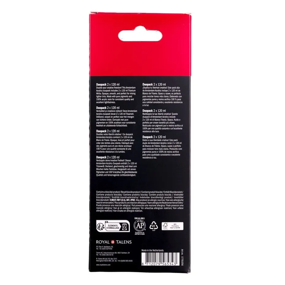 Amsterdam Standard Akryl Duopack 2x120ml 105 Titanium white