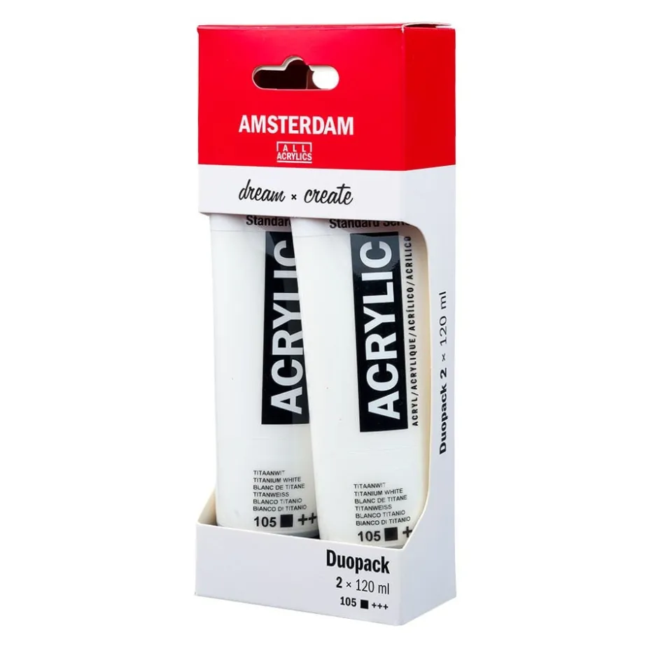 Amsterdam Standard Akryl Duopack 2x120ml 105 Titanium white