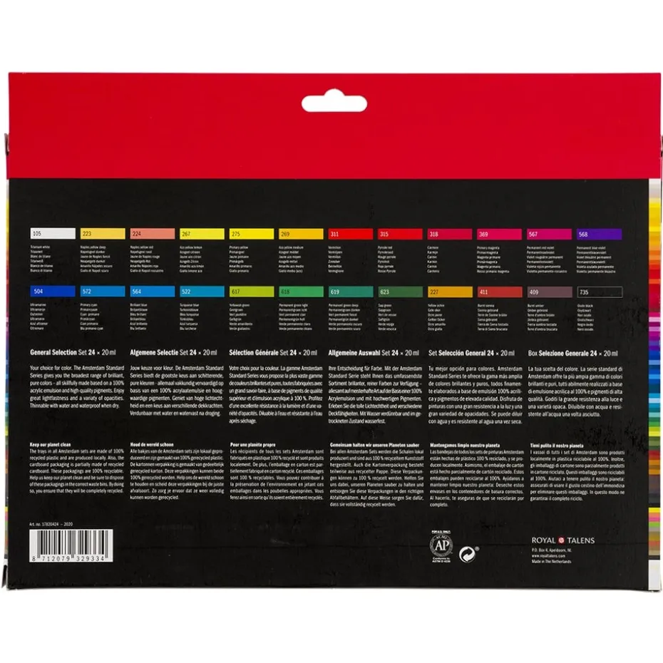 Amsterdam Standard Akryl 20ml – Sett 24 farger