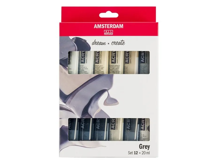 Amsterdam Standard Akryl 20ml Sett 12stk – Gråtoner