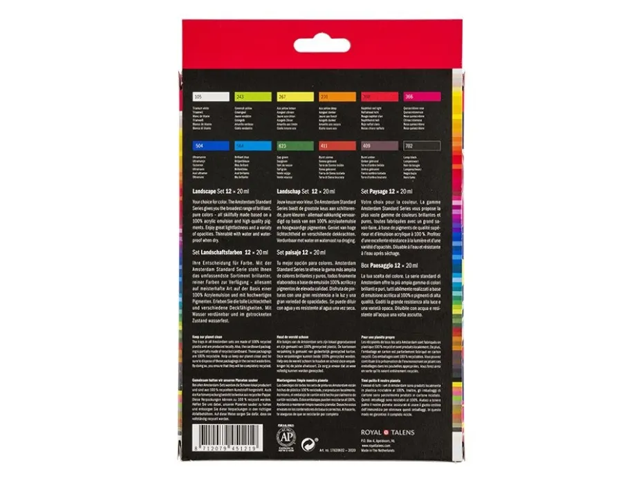 Amsterdam Standard Akryl 20ml Sett 12stk – Landskapsfarger