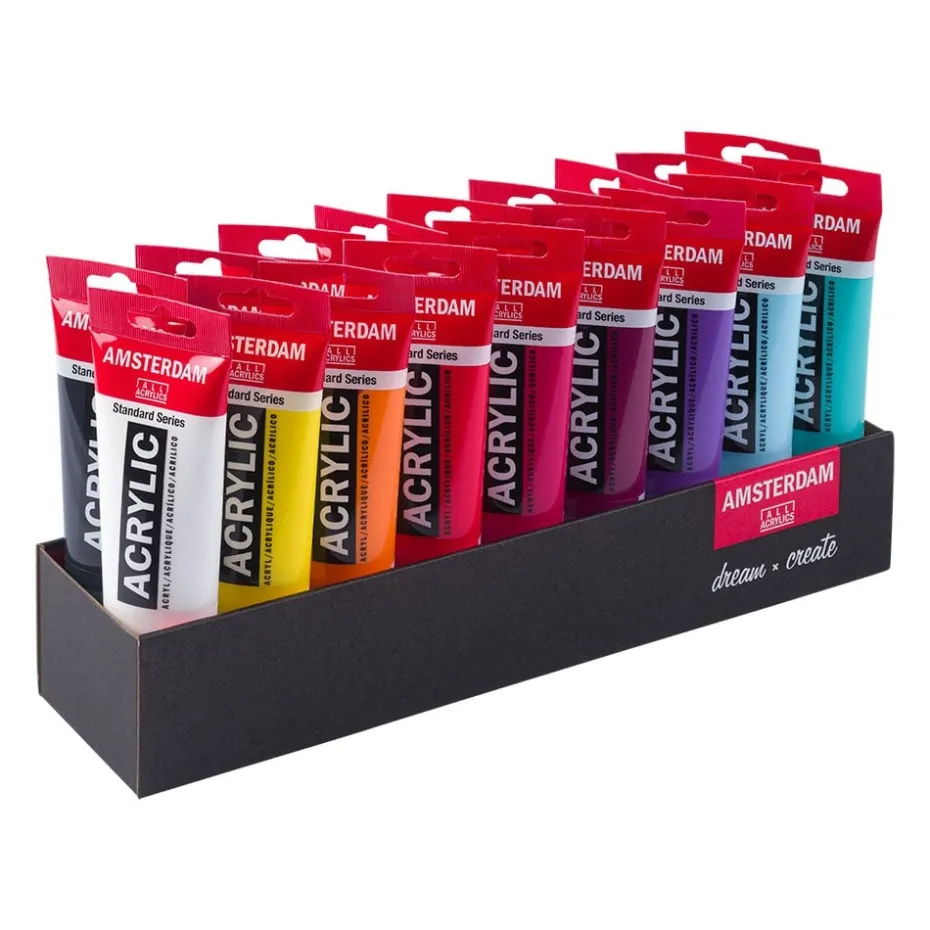 Amsterdam Standard Akryl Sett 120ml – 18 tuber – Value Pack
