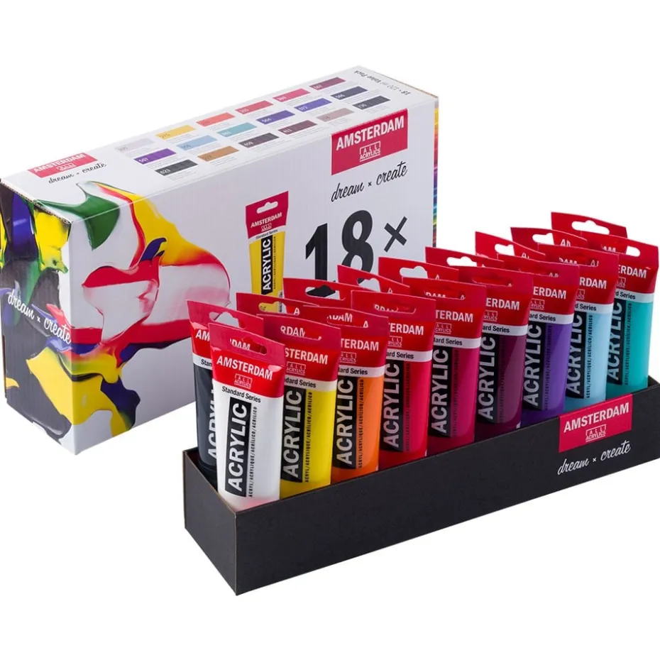 Amsterdam Standard Akryl Sett 120ml – 18 tuber – Value Pack