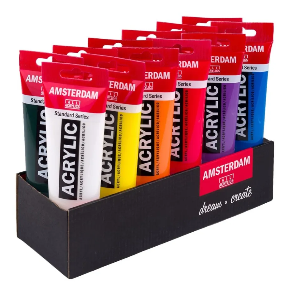 Amsterdam Standard Akryl Sett 120ml – 12 tuber – Value Pack