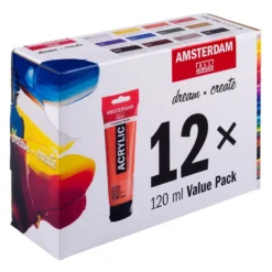 Amsterdam Standard Akryl Sett 120ml – 12 tuber – Value Pack