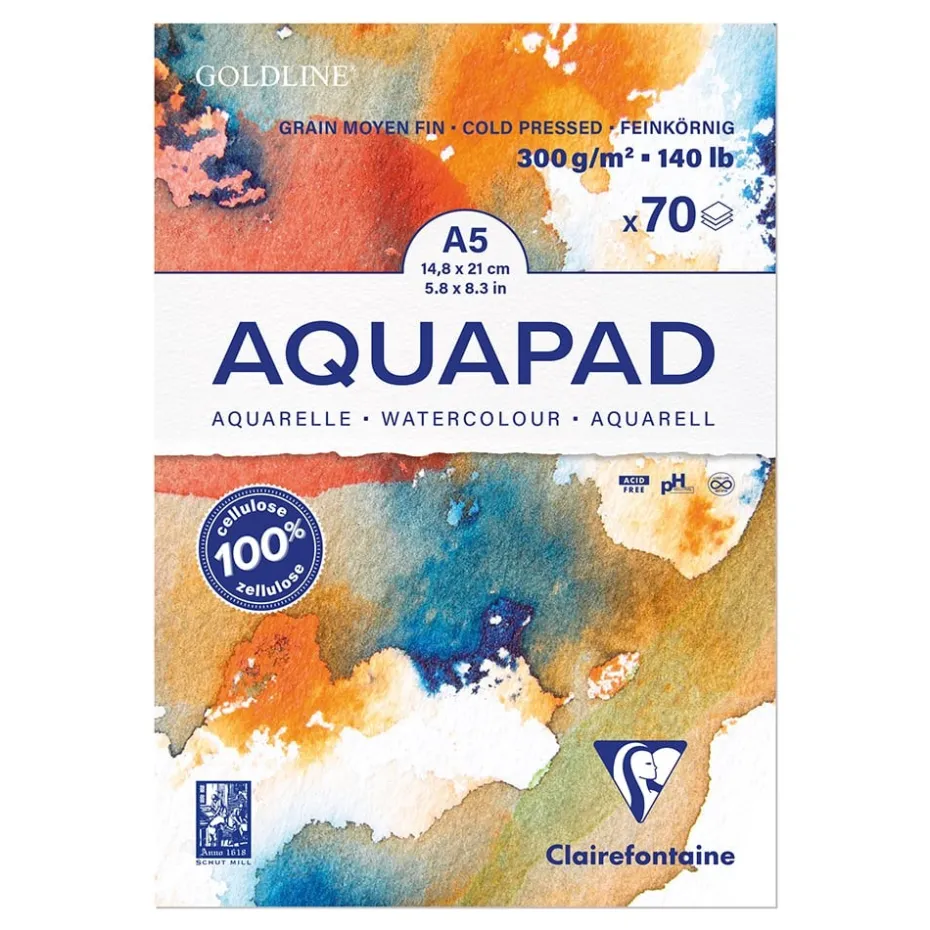 AQUAPAD Akvarellblokk – CP 300g 70ark – A5