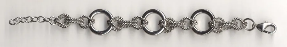 Armbånd med karabinlås, rund, rustfritt stål