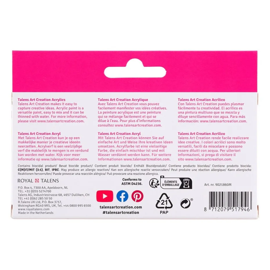 Art Creation Akrylmaling Sett 6x12ml – Primary