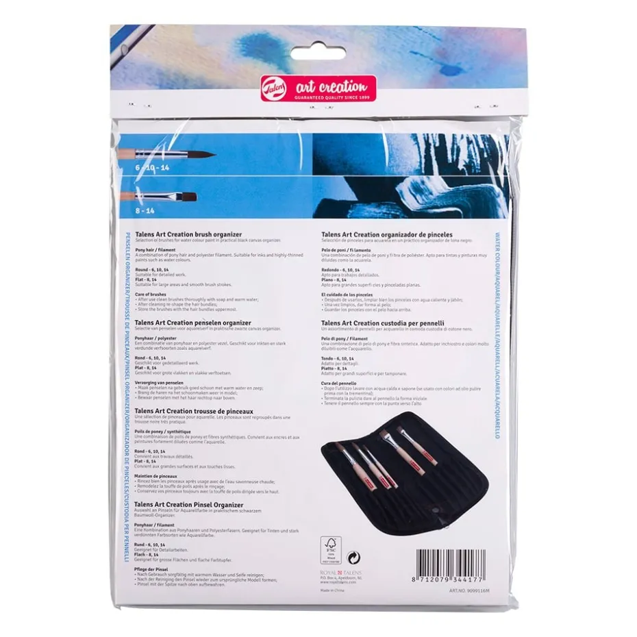Art Creation Penselsett Mappe – Ponni/polyester 5 størrelser