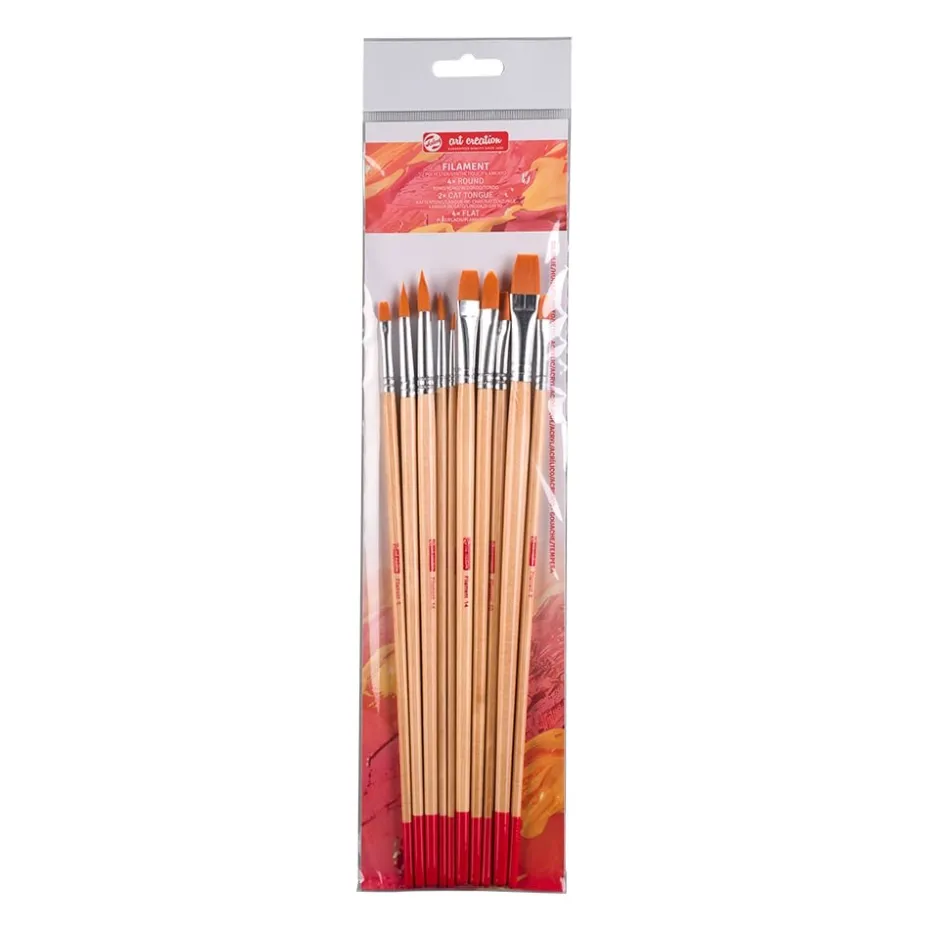 Art Creation Penselsett – Polyester 10 størrelser
