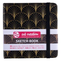 Art Creation Skissebok m/strikk 140g 12x12cm – Art Deco