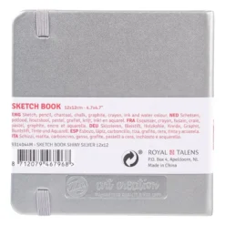 Art Creation Skissebok m/strikk 140g 12x12cm – Sølv