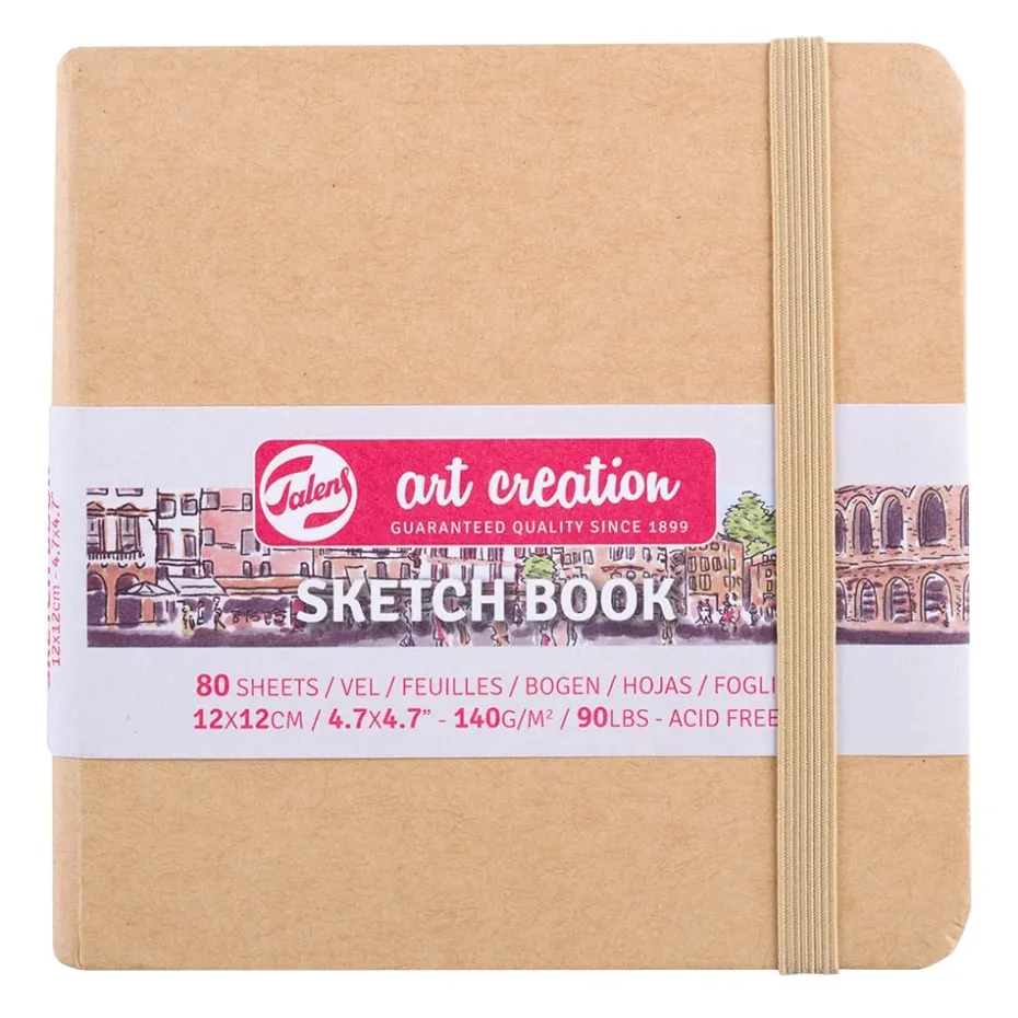 Art Creation Skissebok m/strikk 140g 12x12cm – Kraft