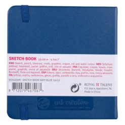 Art Creation Skissebok m/strikk 140g 12x12cm – Navy Blue