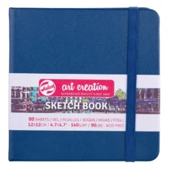 Art Creation Skissebok m/strikk 140g 12x12cm – Navy Blue