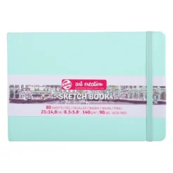 Art Creation Skissebok m/strikk 140g 21×14,8 – Fresh Mint