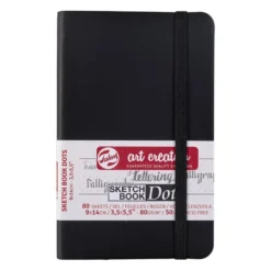 Art Creation Skissebok m/strikk 80g – Sort – Prikker 9x14cm