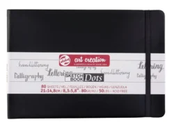 Art Creation Skissebok m/strikk 80g 21×14,8cm – Sort Prikker