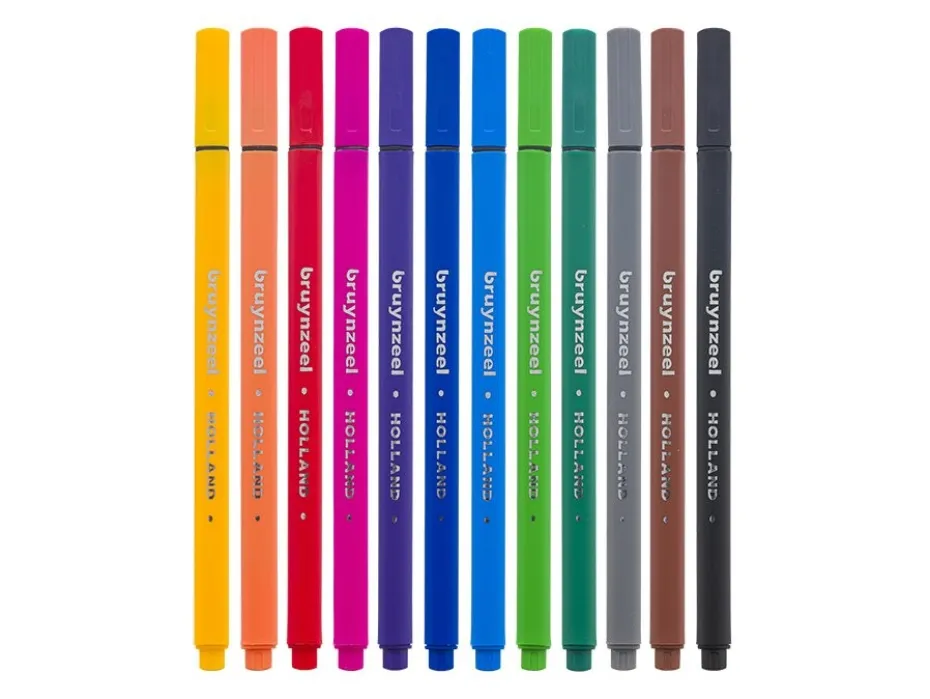Bruynzeel Fineliners – Basic Colours 12stk