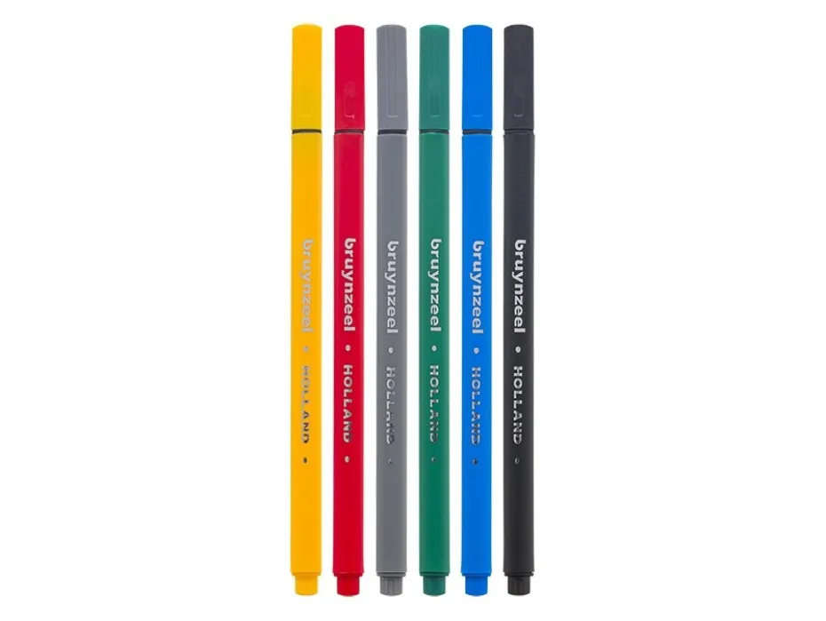 Bruynzeel Fineliners – Basic Colours 6stk