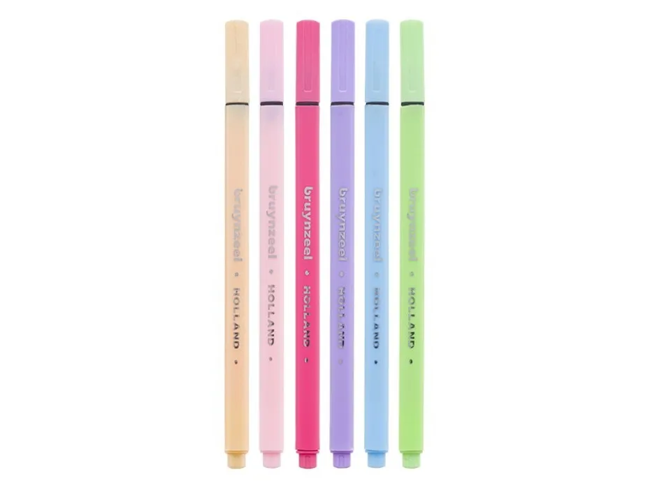 Bruynzeel Fineliners – Pastel Colours 6stk