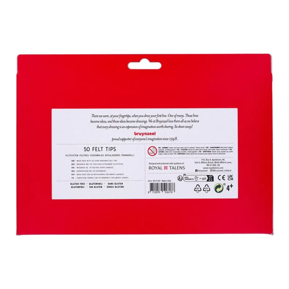 Bruynzeel KIDS – Felt Tips-tusjer Sett – 50stk