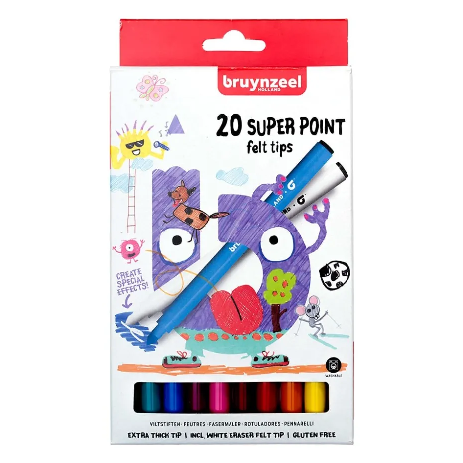 Bruynzeel KIDS – Super Point-tusjer Sett – 20stk