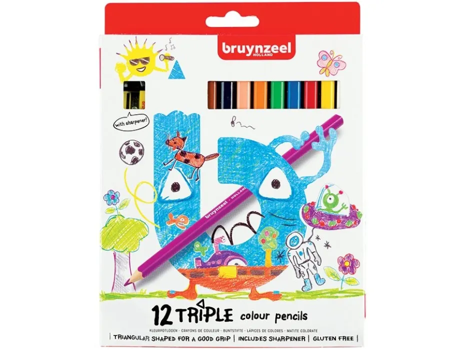 Bruynzeel KIDS – Triple Fargeblyanter 12stk