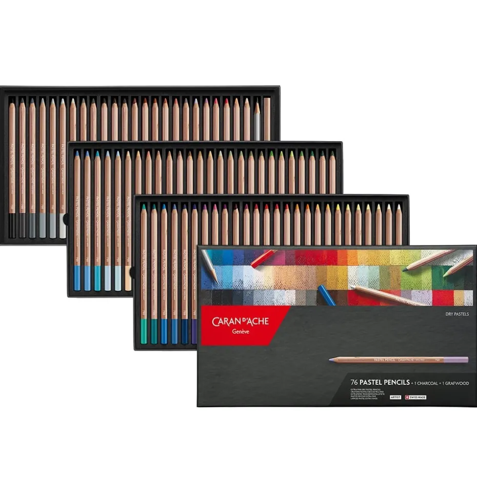 Caran d’Ache Pastellblyant – Sett 76+2 farger