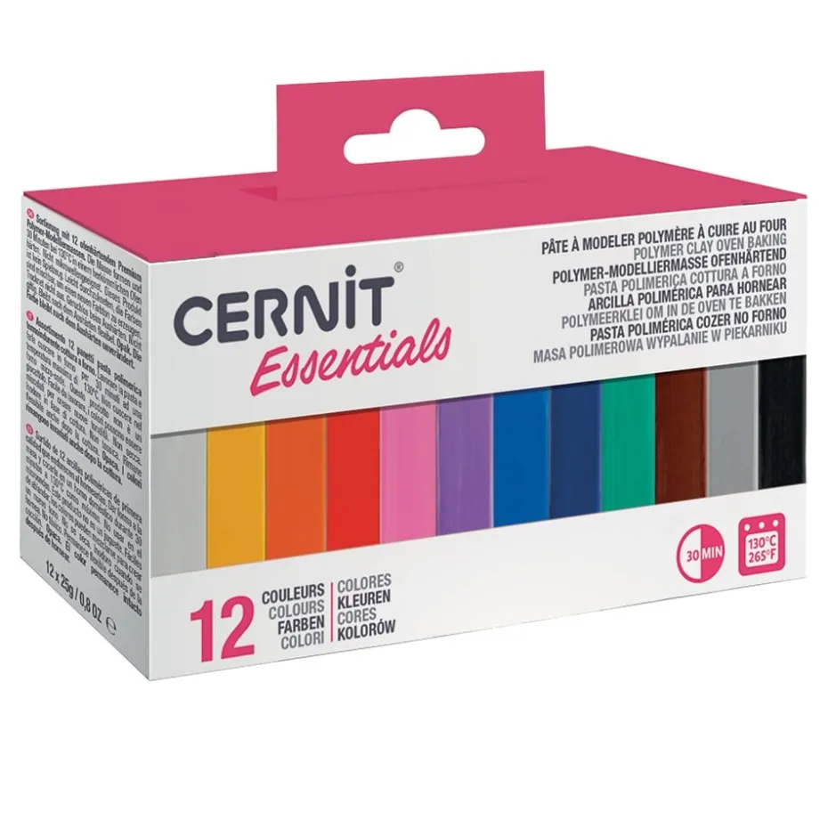 Cernit Polymerleire – Sett med 12x25g – Essentials