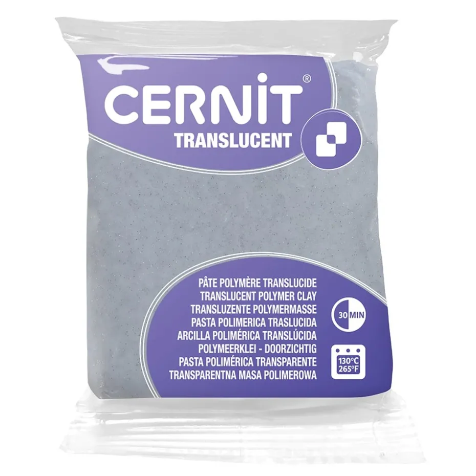Cernit Polymerleire Translucent 56g – 080 Sølv glitter