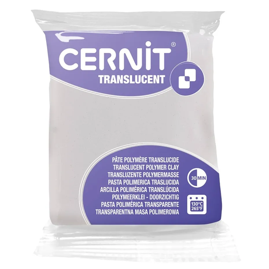 Cernit Polymerleire Translucent 56g – 010 Hvit glitter