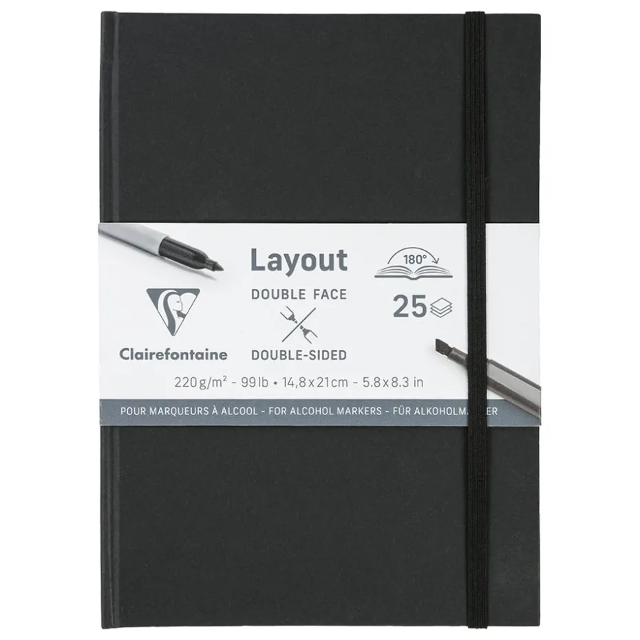 Clairefontaine Layout Double face bok – 25ark 220g – A5
