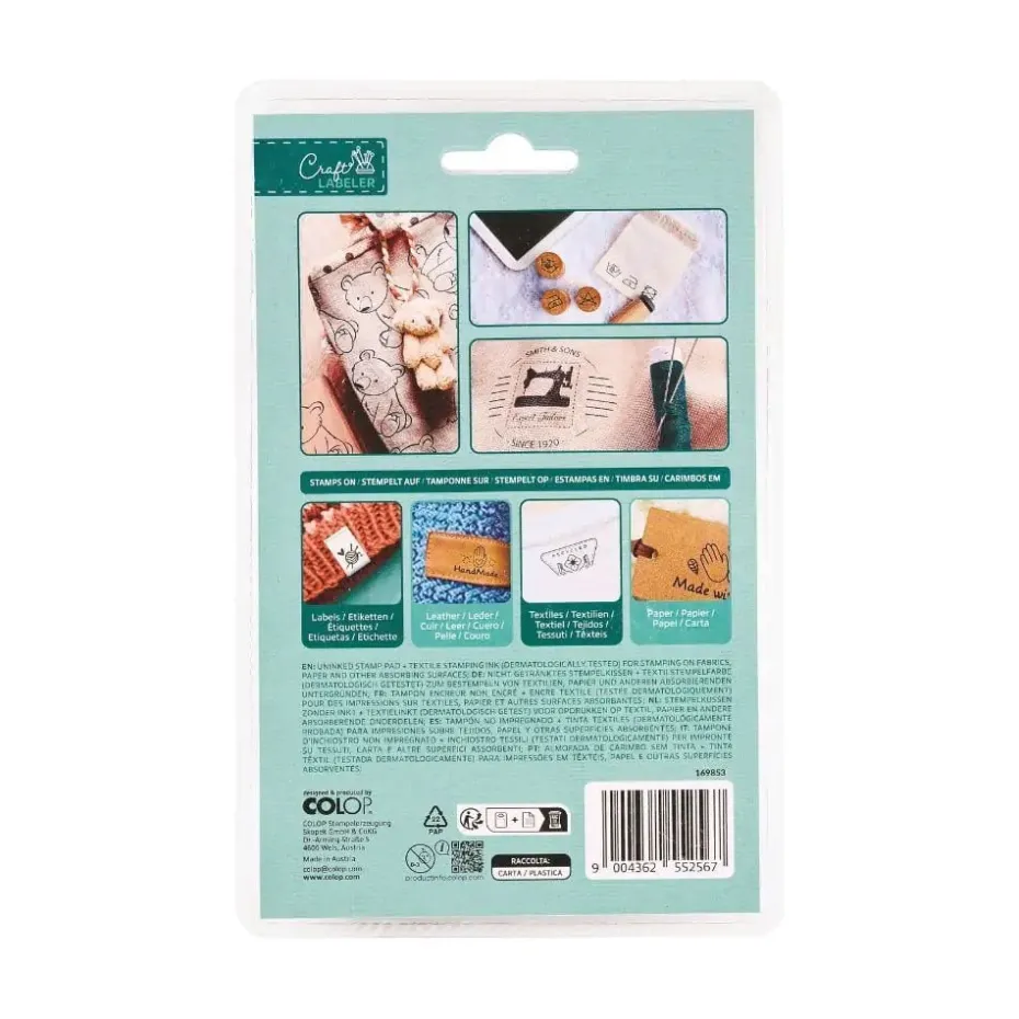 COLOP Craft Labeler – Textile Ink Pad Set