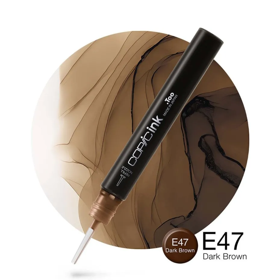 Copic Ink 12ml – E47 Dark Brown