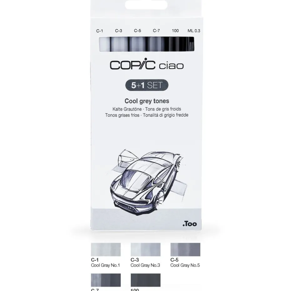 Copic Marker Ciao 5+1 Sett – Cool Grey Tones