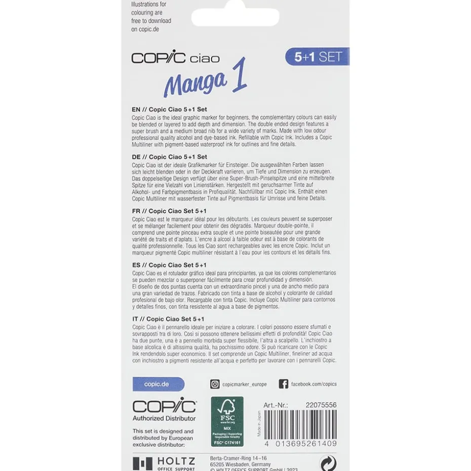 Copic Marker Ciao 5+1 Sett – Manga 1