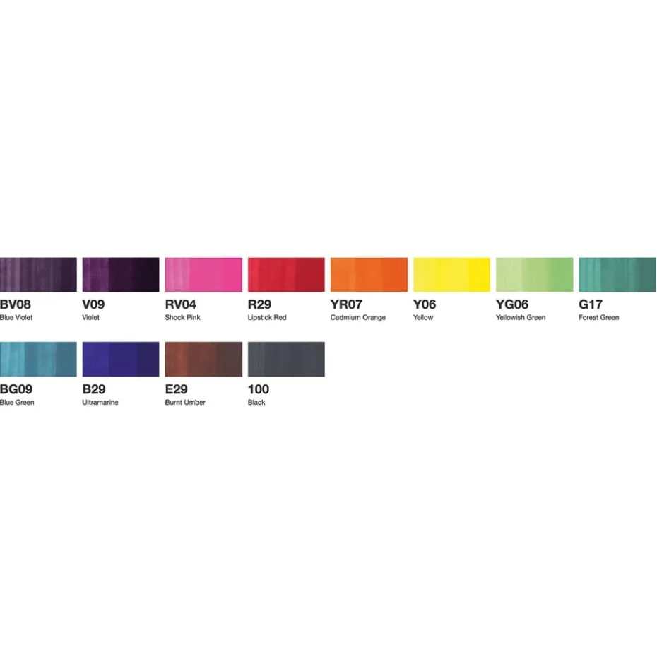 Copic Marker Ciao Sett – 12stk – Basic sett