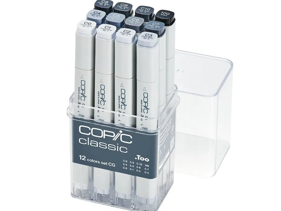Copic Marker Classic Sett – 12stk – Grå Cool Grey