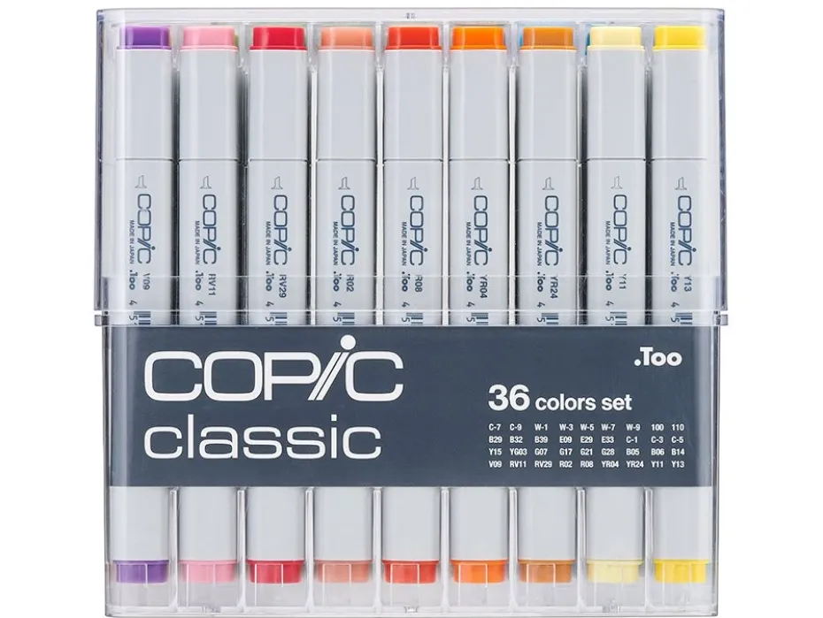 Copic Marker Classic Sett – 36stk – Basis