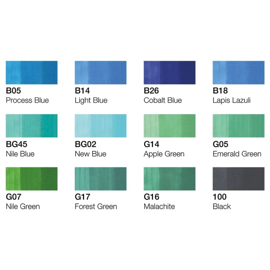 Copic Marker Classic Sett – 12stk – Envioronment