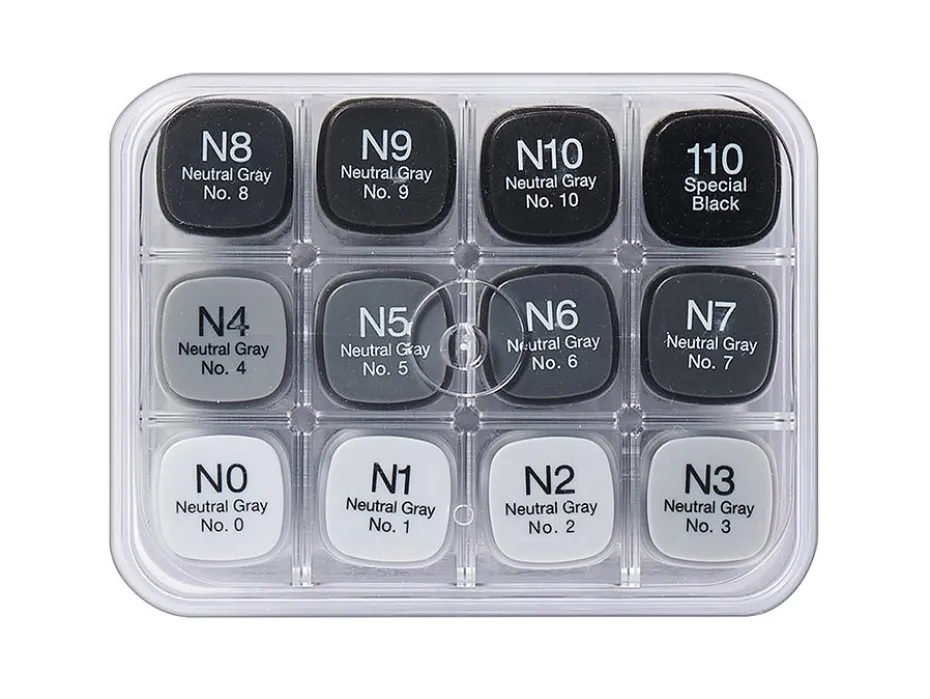Copic Marker Classic Sett – 12stk – Grå Neutral Grey