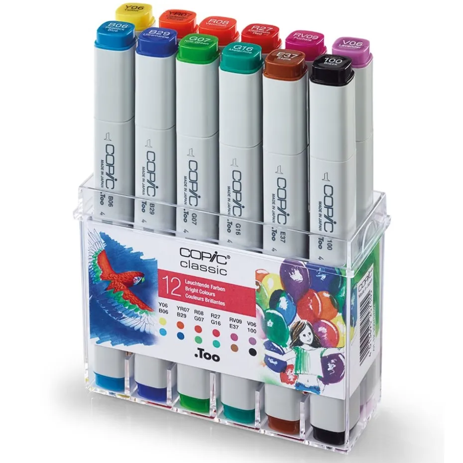 Copic Marker Classic Sett – 12stk – Bright Colours