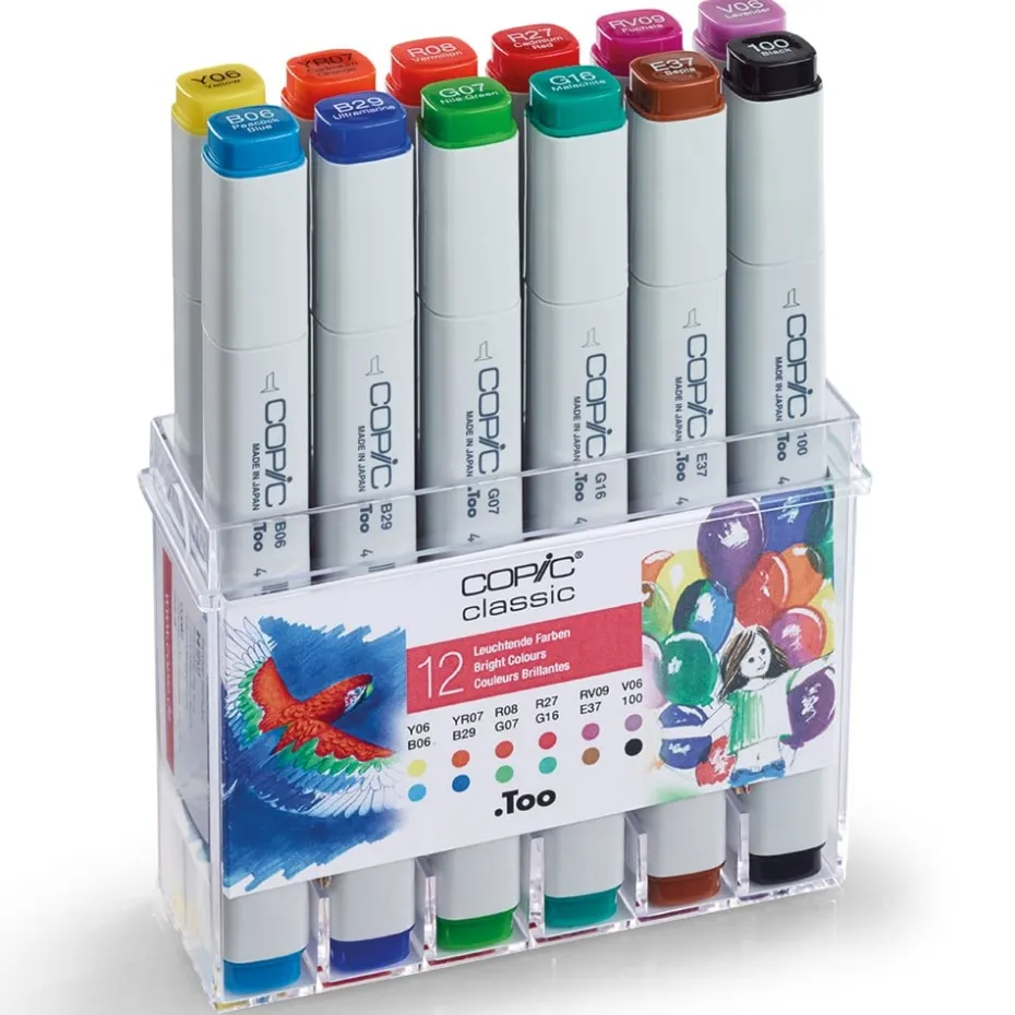 Copic Marker Classic Sett – 12stk – Bright Colours