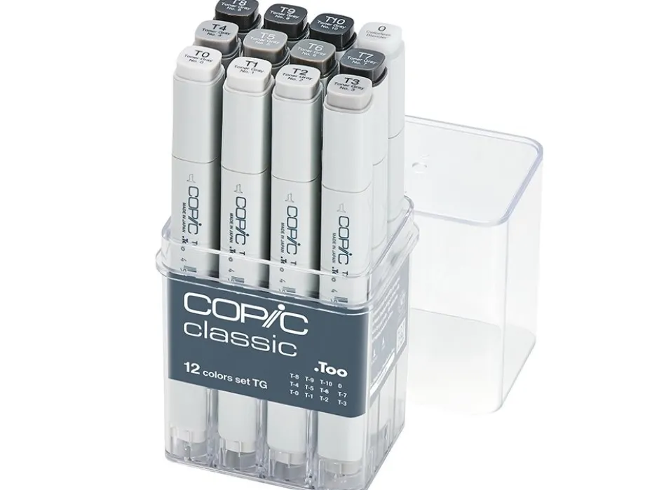 Copic Marker Classic Sett – 12stk – Grå Toner Grey